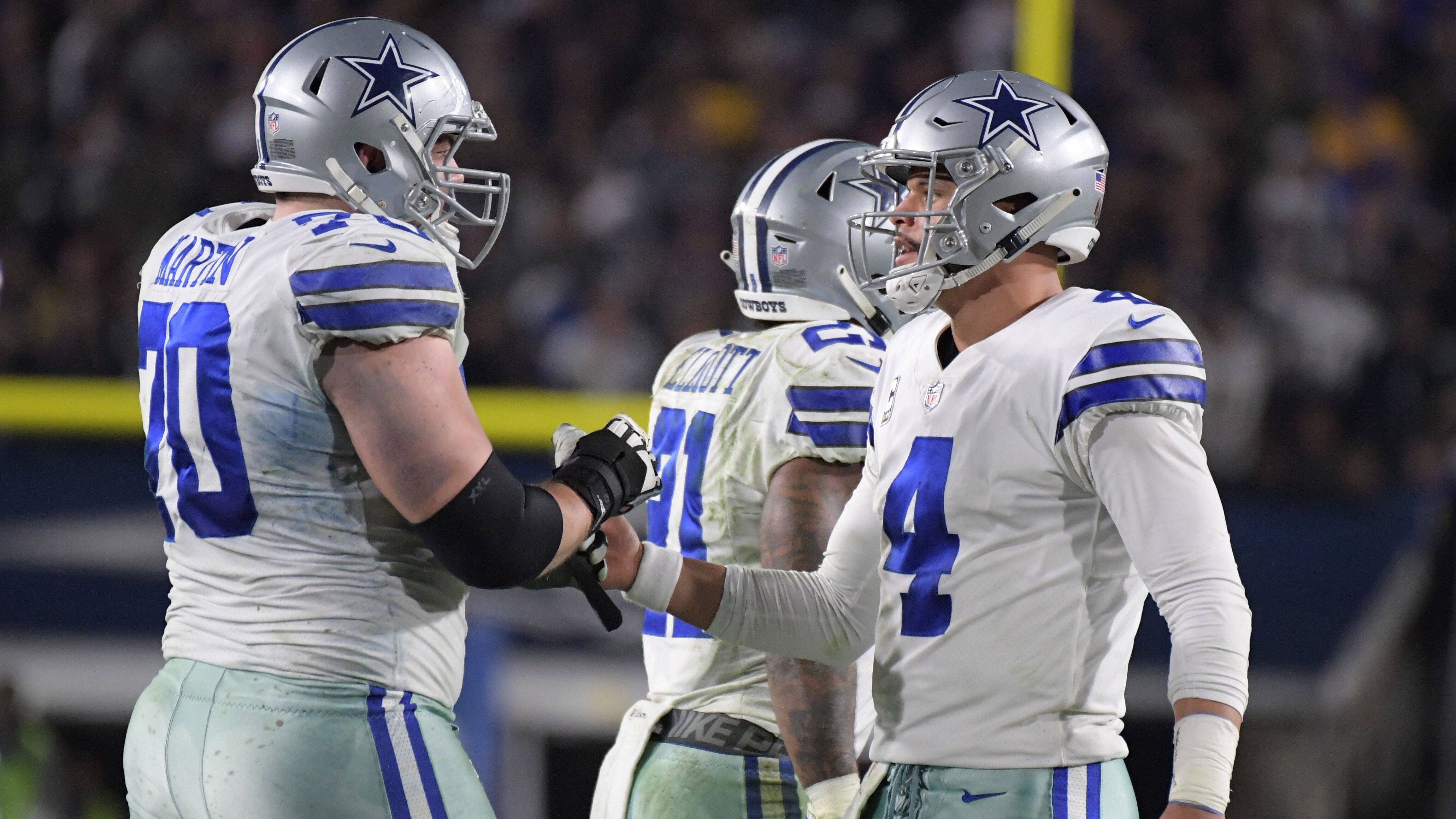 <strong>Platz 1: Dallas Cowboys - 15</strong><br>Zack Martin (2014) - 9 Pro Bowls<br>DeMarcus Lawrence (2014) - 4 Pro Bowls<br>Dak Prescott (2016) - 4 Pro Bowls<br>Ezekiel Elliott (2016) - 3 Pro Bowls<br>CeDee Lamb (2020) - 3 Pro Bowls<br>Micah Parsons (2021) - 3 Pro Bowls<br>Trevon Diggs (2020) - 2 Pro Bowls<br>Tyler Biadasz (2020) - 1 Pro Bowl<br>DaRon Bland (2022) - 1 Pro Bowl<br>Jake Ferguson (2022) - 1 Pro Bowl<br>Byron Jones (2015) - 1 Pro Bowl<br>Tony Pollard (2019) - 1 Pro Bowl<br>Jaylon Smith (2016) - 1 Pro Bowl<br>Tyler Smith (2022) - 1 Pro Bowl<br>Leighton Vander Esch (2018) - 1 Pro Bowl