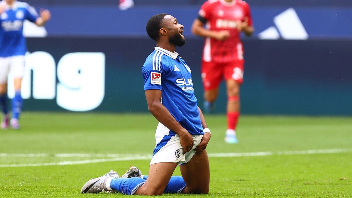 Moussa Sylla (FC Schalke 04) FC Schalke 04 vs. 1. FC Koeln, Fussball, 2. Bundesliga, 4. Spieltag, Saison 2024 2025, 01.09.2024 Foto: kolbert-press Ant Palmer Veltins Arena NRW Deutschland *** Mouss...