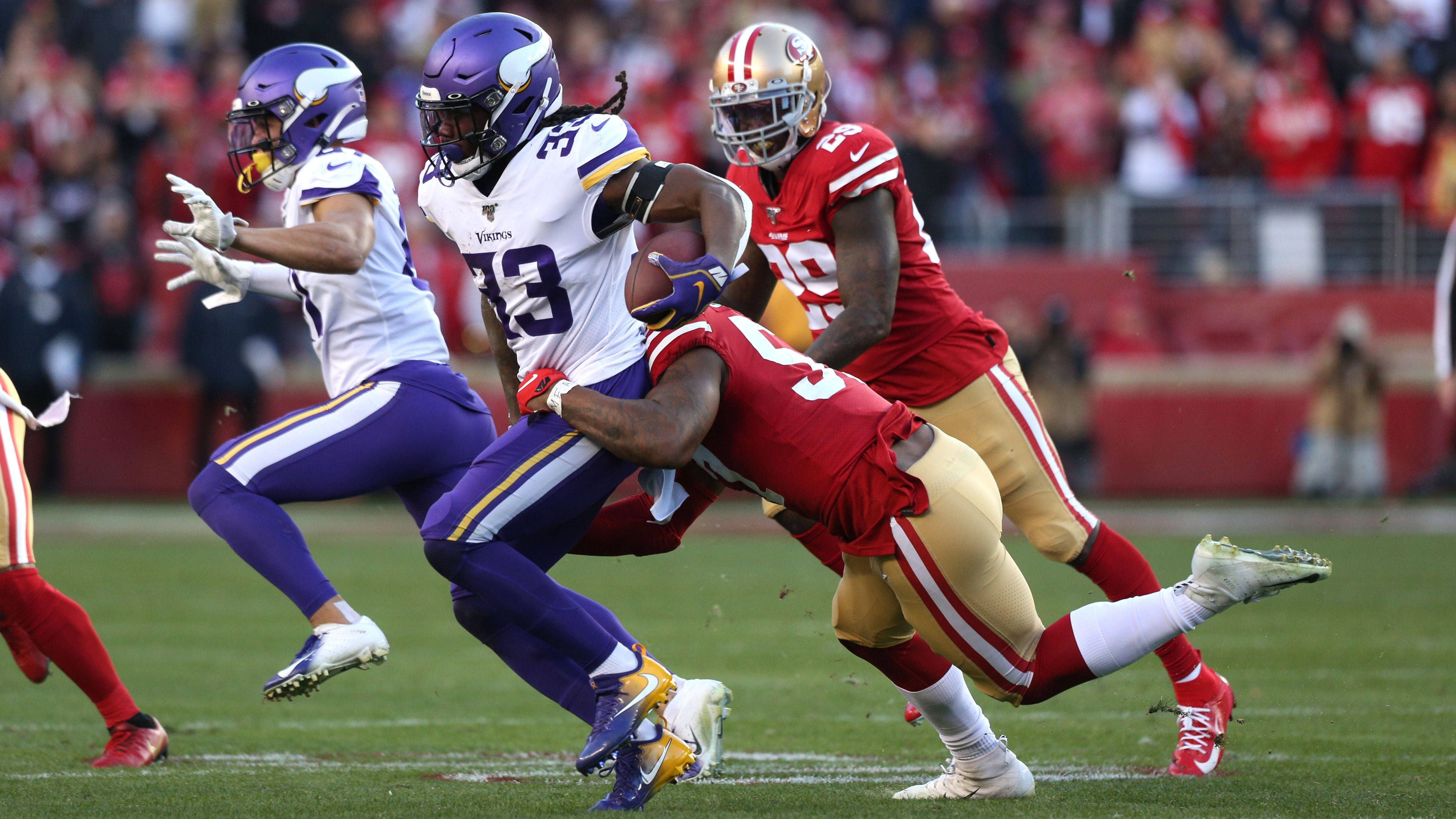 <strong>San Francisco 49ers vs. Minnesota Vikings (6)</strong><br>Deutlich unausgeglichener sieht es zwischen den Niners und den Vikings aus. Zwar trafen die beiden Franchises ebenfalls sechsmal aufeinander, San Francisco ging aber in fünf der Duelle als Gewinner vom Feld.