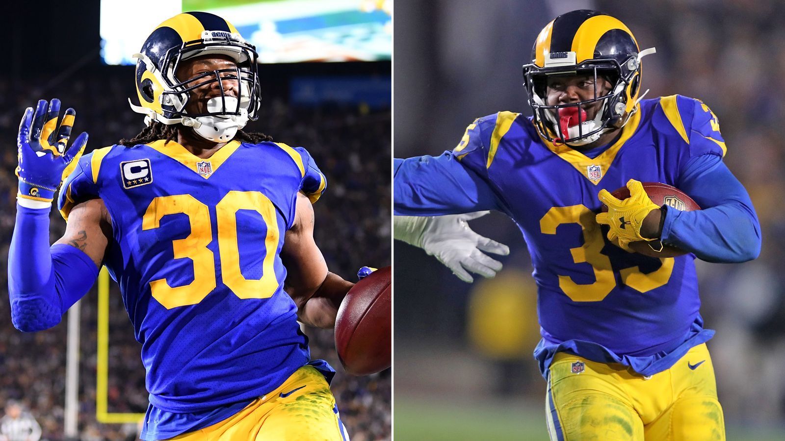 
                <strong>Gewinner: Todd Gurley und C.J. Anderson</strong><br>
                Und noch zwei Running Backs, die in den Divisional Playoffs einen Sahnetag erwischen. Todd Gurley und C.J. Anderson laufen jeweils für über 100 Yards, zusammen kommt das explosive Backfield-Duo der Los Angeles Rams beim 30:22 gegen die Dallas Cowboys auf 238 Rushing Yards und drei Touchdowns. Gerade für Anderson muss sich die aktuelle Situation anfühlen wie ein Traum: In dieser Saison bereits von den Carolina Panthers und Oakland Raiders entlassen, steht er plötzlich im NFC Championship Game und kann sich berechtigte Hoffnungen auf seinen zweiten Super-Bowl-Ring machen.
              