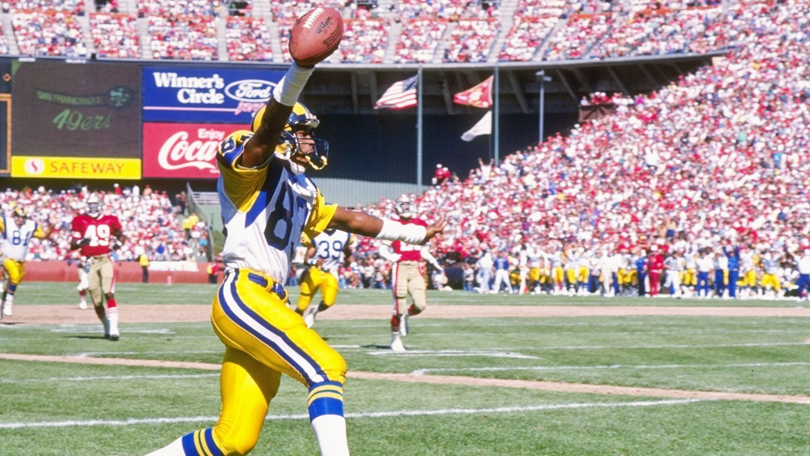 
                <strong>Die meisten Receiving Yards</strong><br>
                Flipper Anderson (Wide Receiver der Los Angeles Rams) mit  - 26. November 1989 vs. New Orleans Saints
              