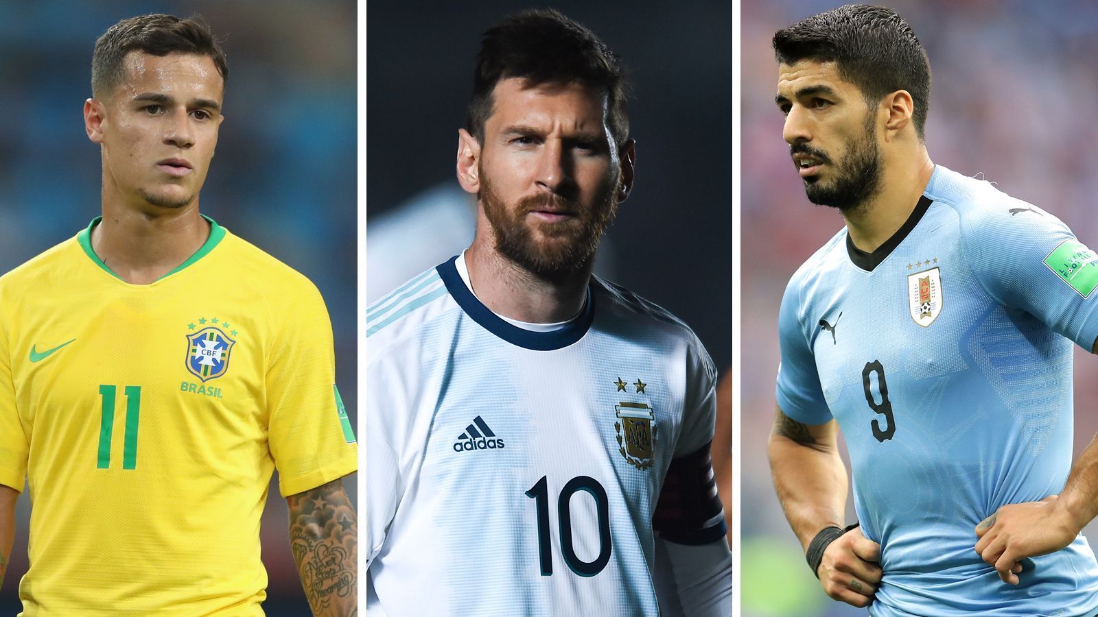 
                <strong>Copa America 2019: Diese Stars sind dabei</strong><br>
                In der Nacht von Freitag auf Samstag findet die Copa America zum fünften Mal in Brasilien statt. Große Fußball-Nationen wie Brasilien, Argentinien und Uruguay wollen den amtierenden Titelträger aus Chile vom Thron stoßen und sich zum südamerikanischen Meister krönen. Dafür braucht es natürlich Stars wie Messi, Suarez, Coutinho und James Rodriguez. ran.de zeigt euch die wichtigsten Spieler der Copa America 2019. Ihr könnt alle Spiele der Copa America 2019 live und on demand auf DAZN verfolgen. 
              