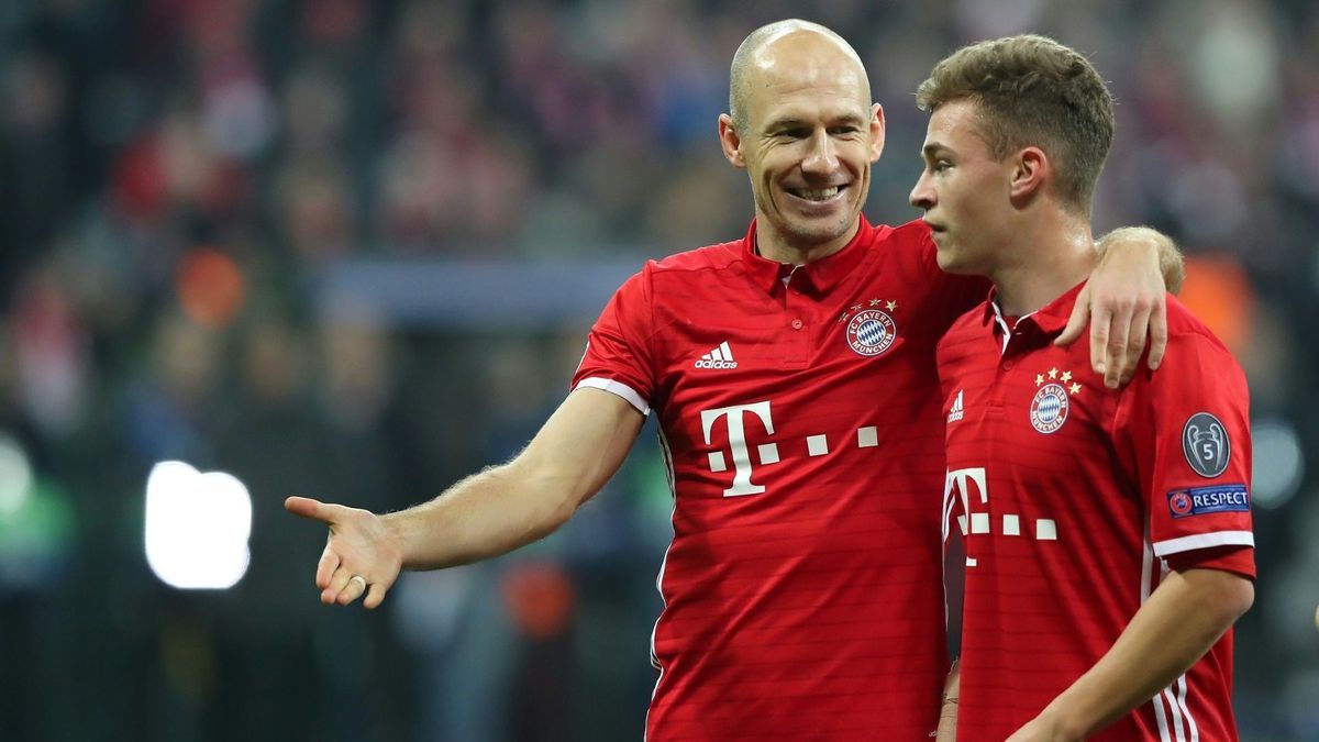 Robben (l.) und Kimmich im Jahr 2017