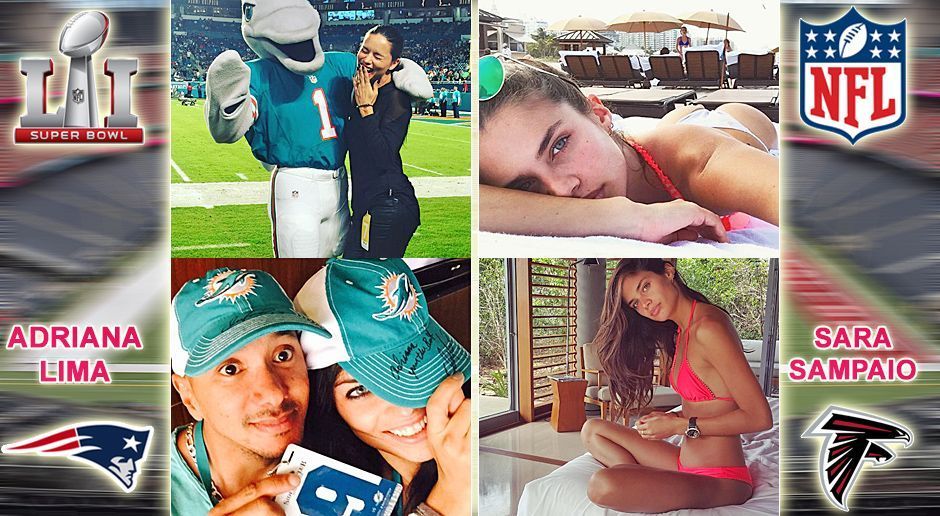 
                <strong>Adriana Lima und Sara Sampaio</strong><br>
                Zurück zum American Football! Denn: Frau Lima ist glühender Fan der Miami Dolphins! Frau Sampaio hingegen ist wohl eher Fan ihres Pos.
              