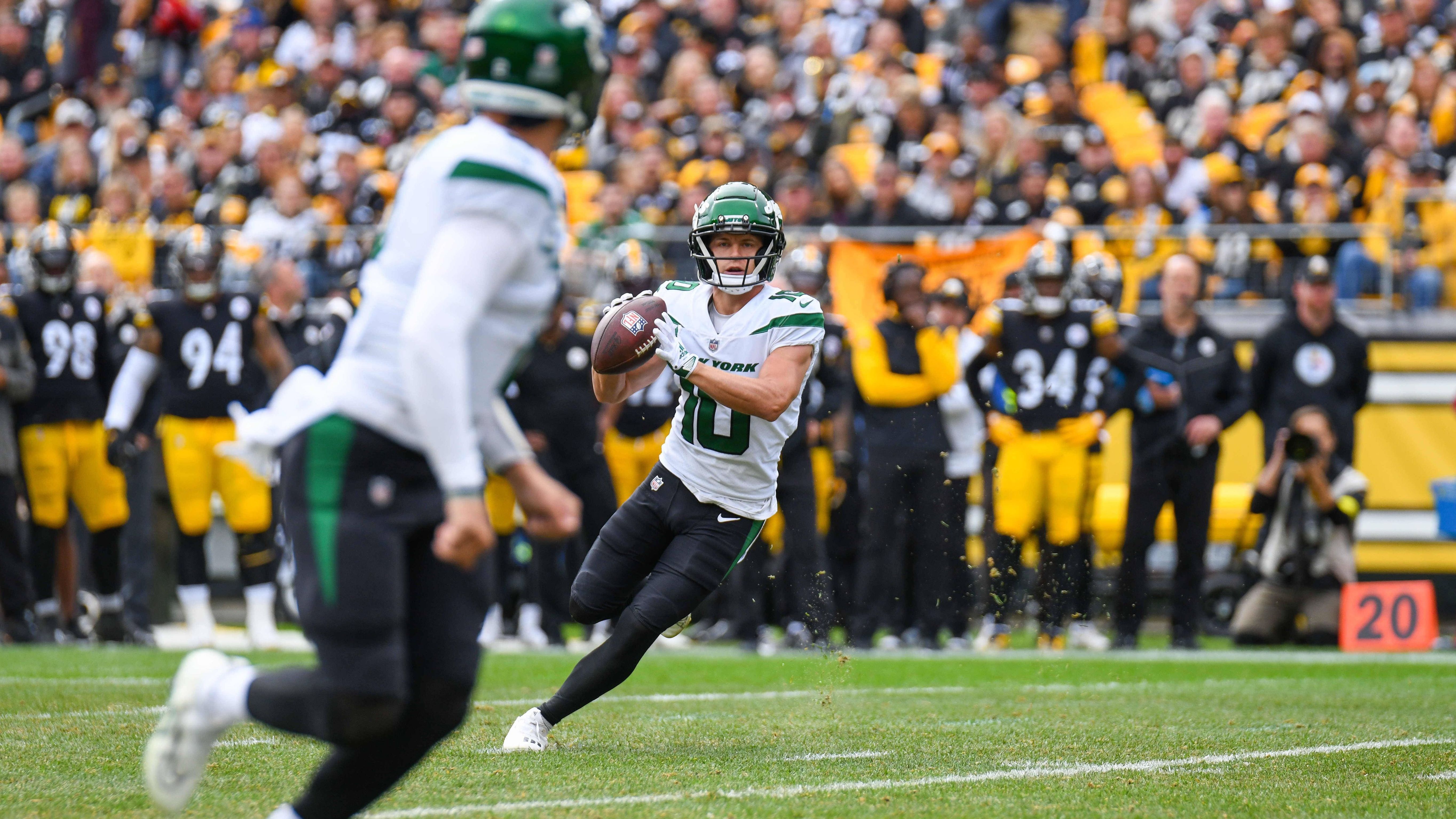 <strong>Braxton Berrios (New York Jets)</strong><br>Position: Wide Receiver<br>Jahr: 2022<br>Gegner: Pittsburgh Steelers