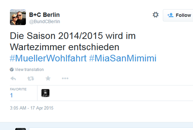 
                <strong>Twitterreaktionen auf das Müller-Wohlfahrt-Aus</strong><br>
                Die Wahrheit liegt im Wartezimmer!
              