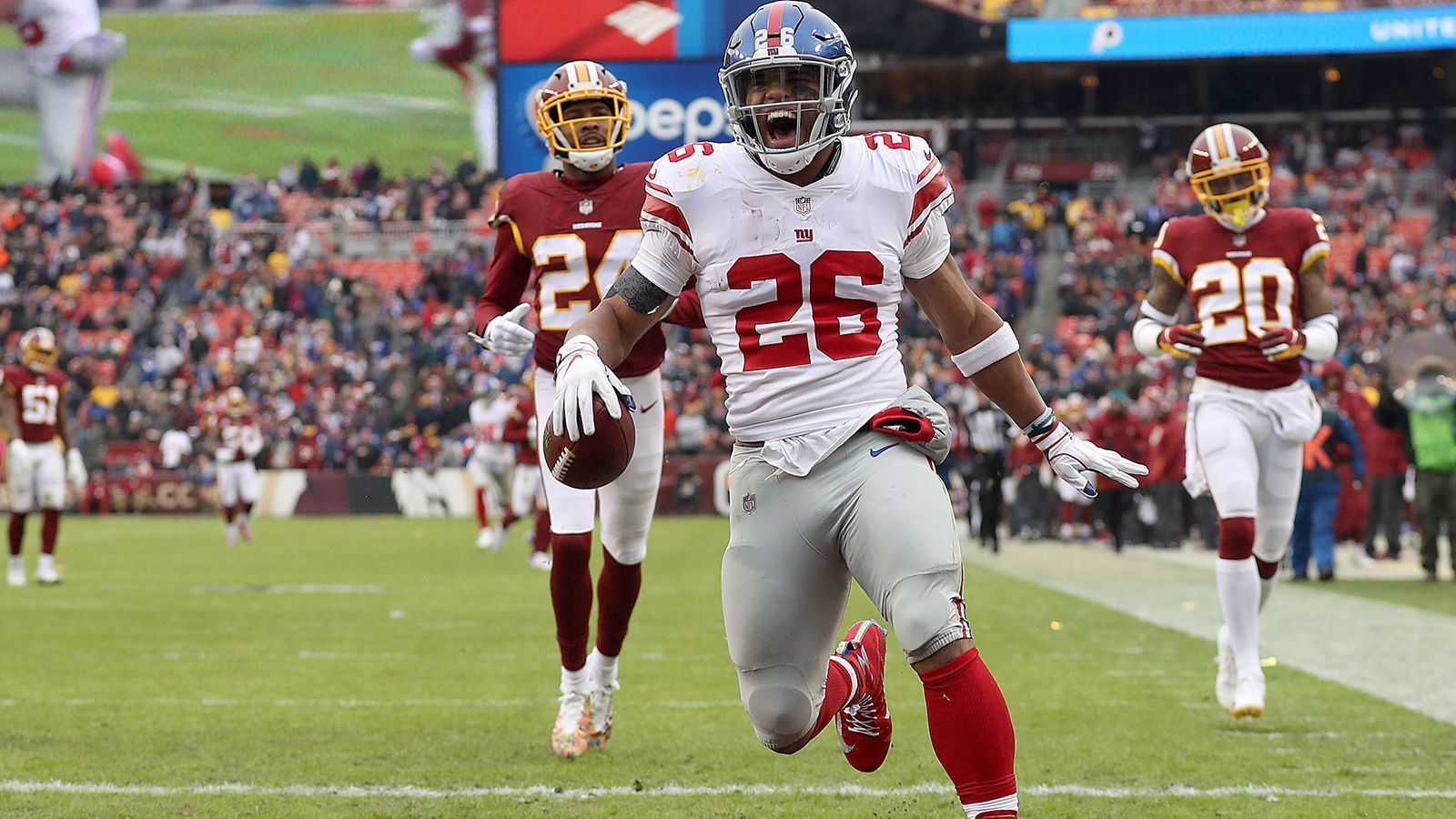 
                <strong>Platz 26 - New York Giants</strong><br>
                2020: 48,2 Prozent (123 Siege, 132 Niederlagen, 1 Unentschieden)2019: 47,3 Prozent 
              