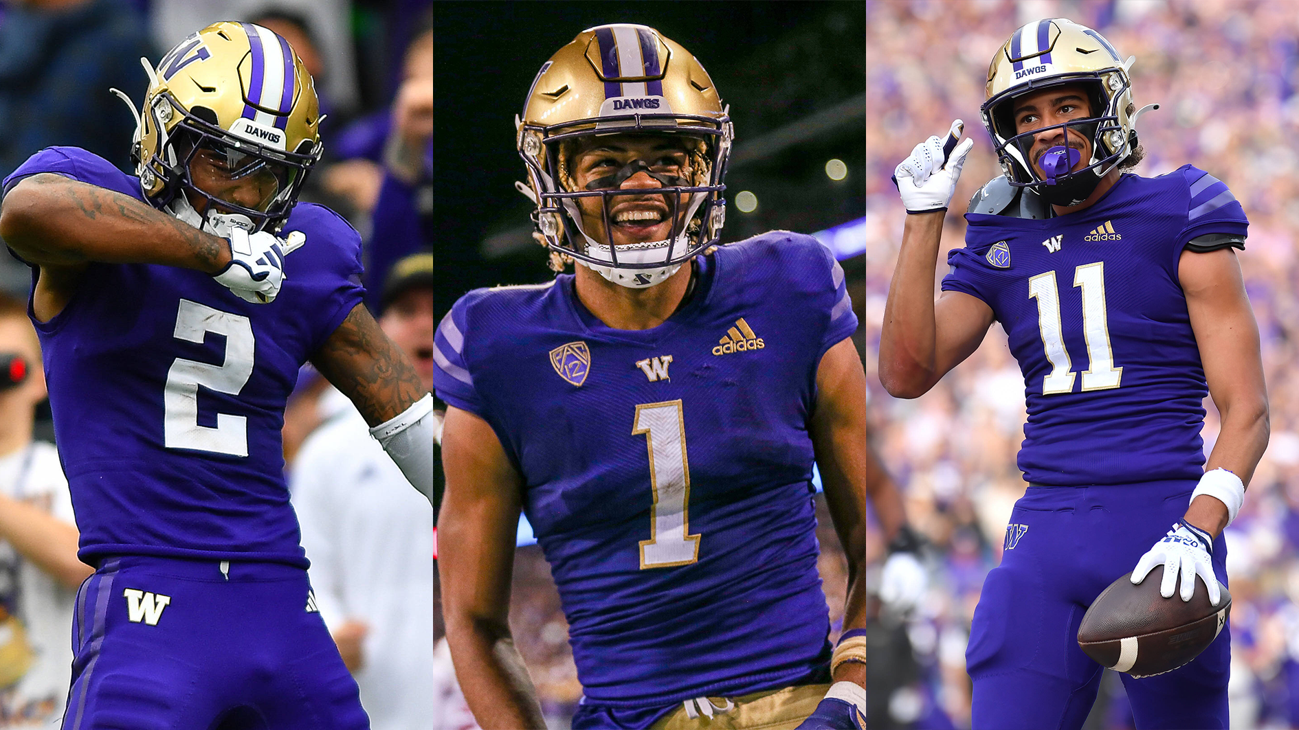 <strong>Das dreiköpfige Receiving-Monster der Washington Huskies</strong><br>Die Washington Huskies stellen 2023 die wahrscheinlich explosivste Offensive im College Football. Kein Quarterback warf mehr Yards als Huskies-Spielmacher Michael Penix Jr. Doch das ist nicht nur sein Verdienst. Denn mit Rome Odunze, Jalen McMillan und Ja'Lynn Polk haben die Huskies ein dreiköpfiges Receiving-Monster.