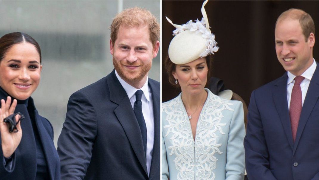Könnte diese schwierigen Zeiten bei den britischen Royals zur Familien-Versöhnung führen? Meghan und Harry (links) leben in den USA, Kate und Thronfolger William haben königliche Pflichten in Großbritannien.