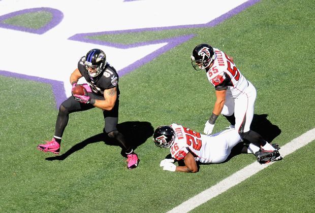 
                <strong>Baltimore Ravens - Atlanta Falcons 29:7</strong><br>
                Für die Falcons gibt es in Maryland nichts zu holen. Owen Daniels und seine Ravens bügeln die Gäste locker leicht.
              