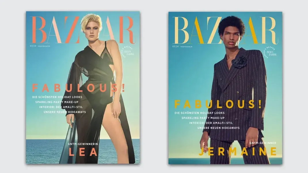 Lea und Jermaine haben es geschafft: Sie zieren beide das Cover der deutschen "Harper's Bazaar".