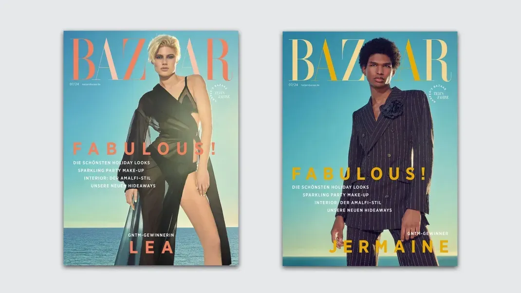 Lea und Jermaine auf dem Cover der deutschen "Harper's Bazaar".