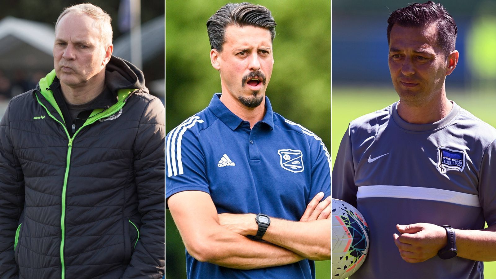 
                <strong>Wagner und Co.: Bei diesen Unterhaus-Klubs ist der Trainer der große Star</strong><br>
                Ex-Nationalspieler Sandro Wagner (Mi.) steigt ins Trainergeschäft ein. Der frühere Stürmer übernimmt das Traineramt beim Regionalligisten SpVgg Unterhaching, wo damit der Star quasi auf der Bank sitzen wird. ran.de zeigt weitere Unterhaus-Klubs, die von einem großen Namen trainiert werden. (Stand: 27. Juni 2021)
              