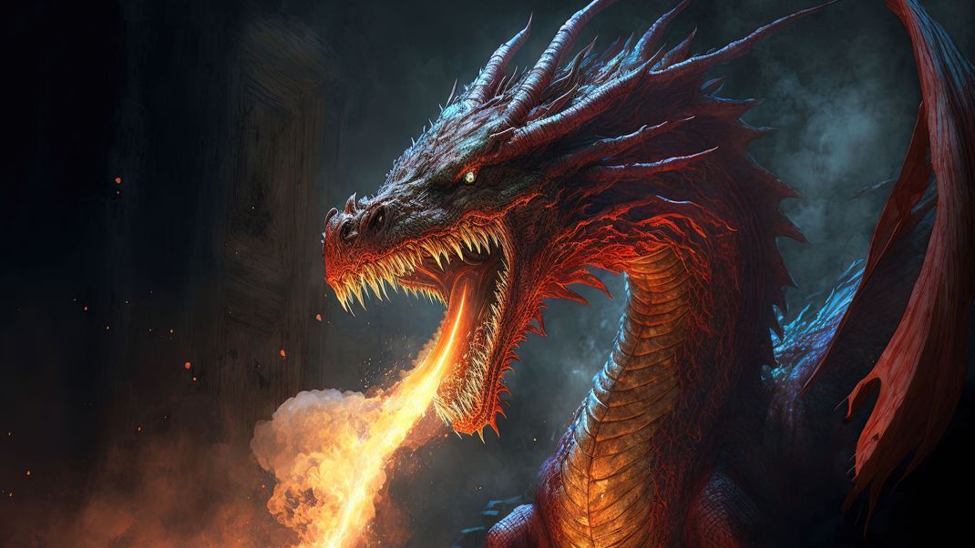 Drachen sind mysteriöse, feuerspuckende Wesen.