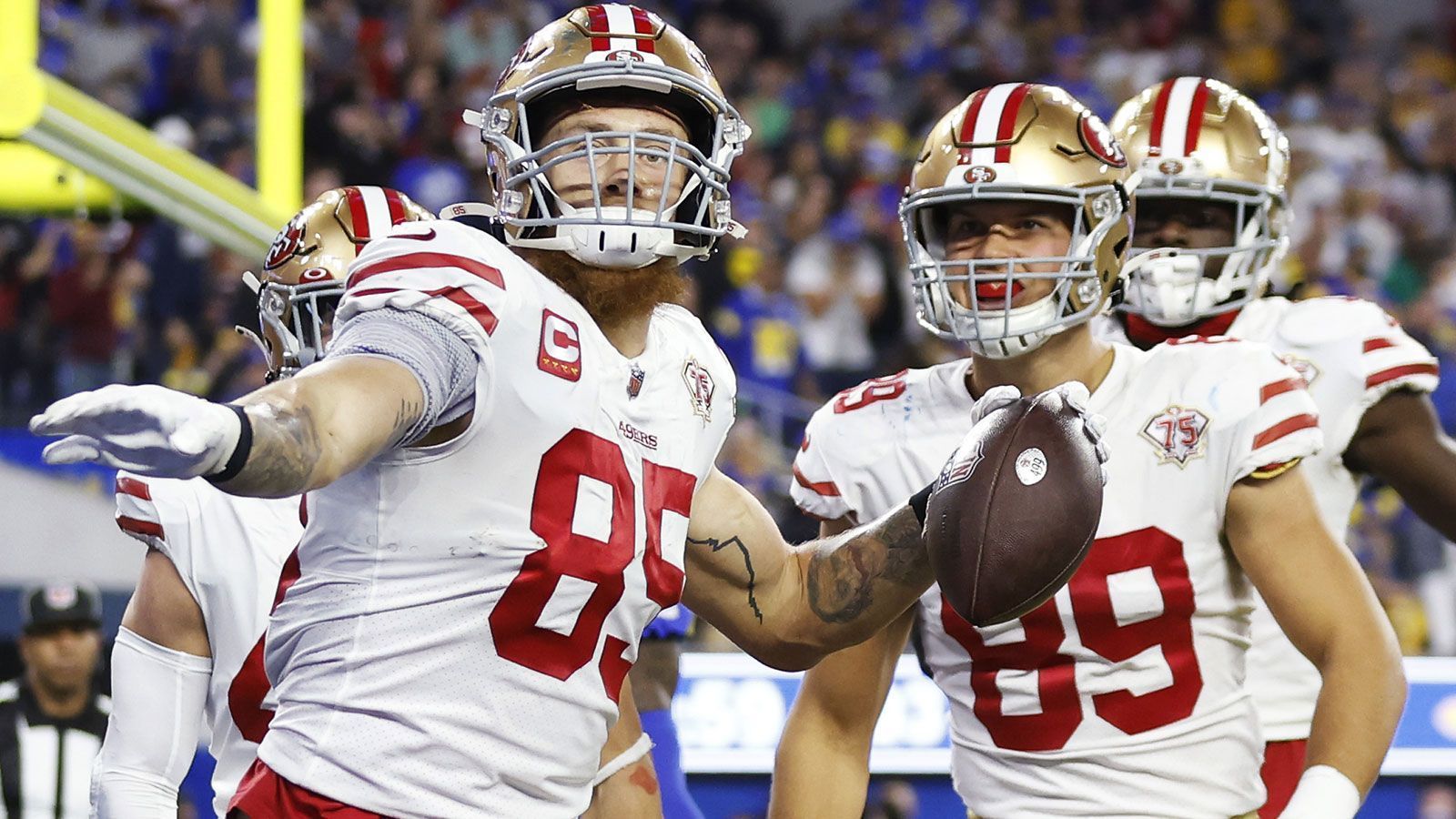 
                <strong>Platz 7: George Kittle (San Francisco 49ers)</strong><br>
                &#x2022; Position: Tight End<br>&#x2022; In der NFL seit: 2017 (146. Pick)<br>&#x2022; Größte Erfolge: Second-Team All-Pro 2018, 3x Pro Bowl<br>
              