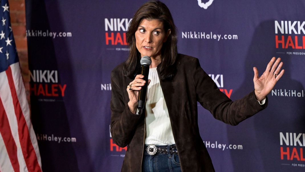 Nikki Haley (Republikaner), ehemalige UN-Botschafterin der USA und US-Präsidentschaftsbewerberin, ist sich ihrer Sache sicher.&nbsp;