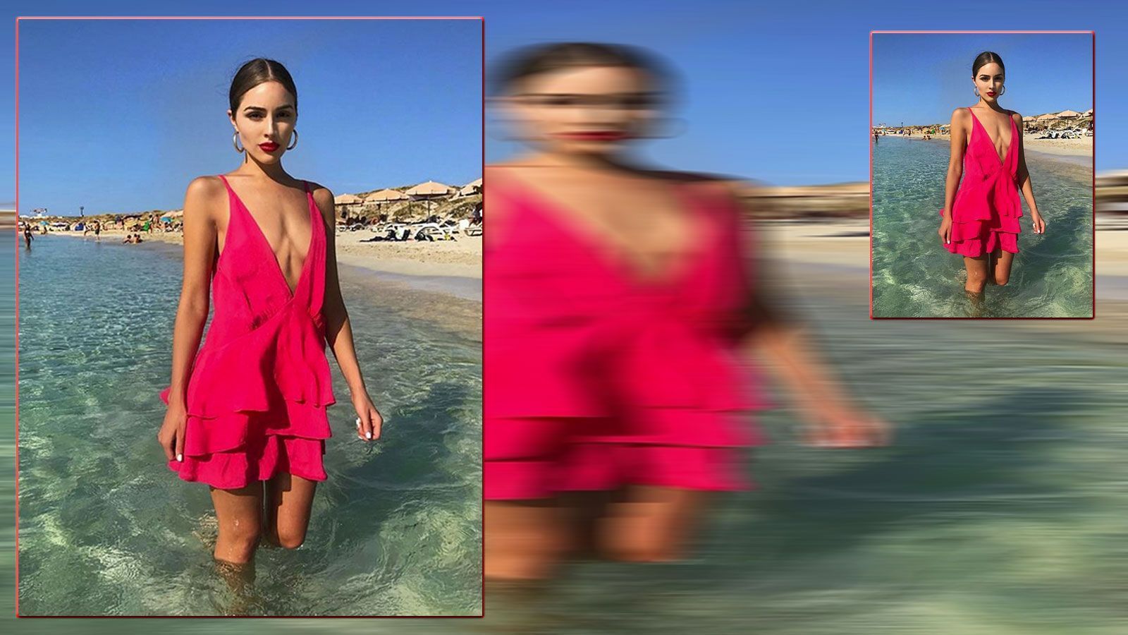 
                <strong>Olivia Culpo</strong><br>
                Olivias Outfit bewegt sich auf ähnlich hohem Niveau wie die Photoshop-Skills des ran-Praktikanten.
              