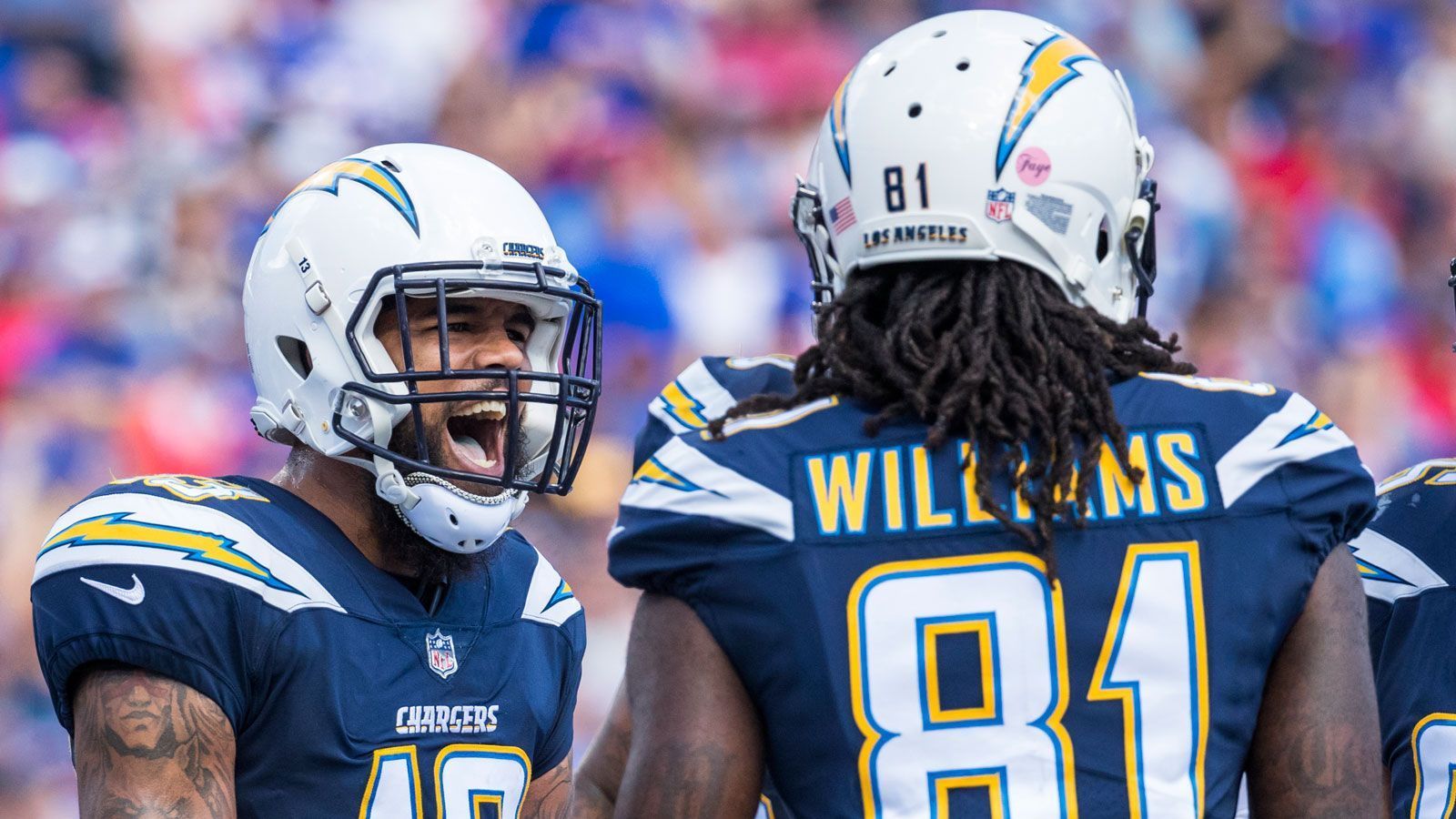 
                <strong>12. Platz: Los Angeles Chargers</strong><br>
                Keenan Allen und Tyrell Williams&#x2022; 1.367 Yards <br>&#x2022; 97 Receptions <br>&#x2022; 9 Touchdowns <br>
              