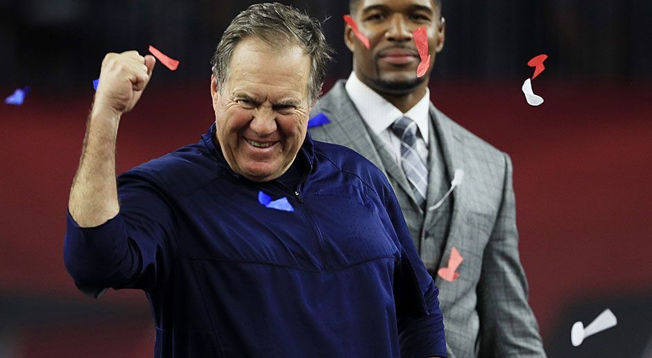 
                <strong>2. neuer Rekord: Meiste Super-Bowl-Siege als Head Coach</strong><br>
                Zum fünften Mal darf auch Bill Belichick als Head Coach der "Pats" die Vince-Lombardi-Trophy in den Himmel recken. Auch sieben Teilnahmen sind ein absoluter Bestwert in seiner Funktion.
              