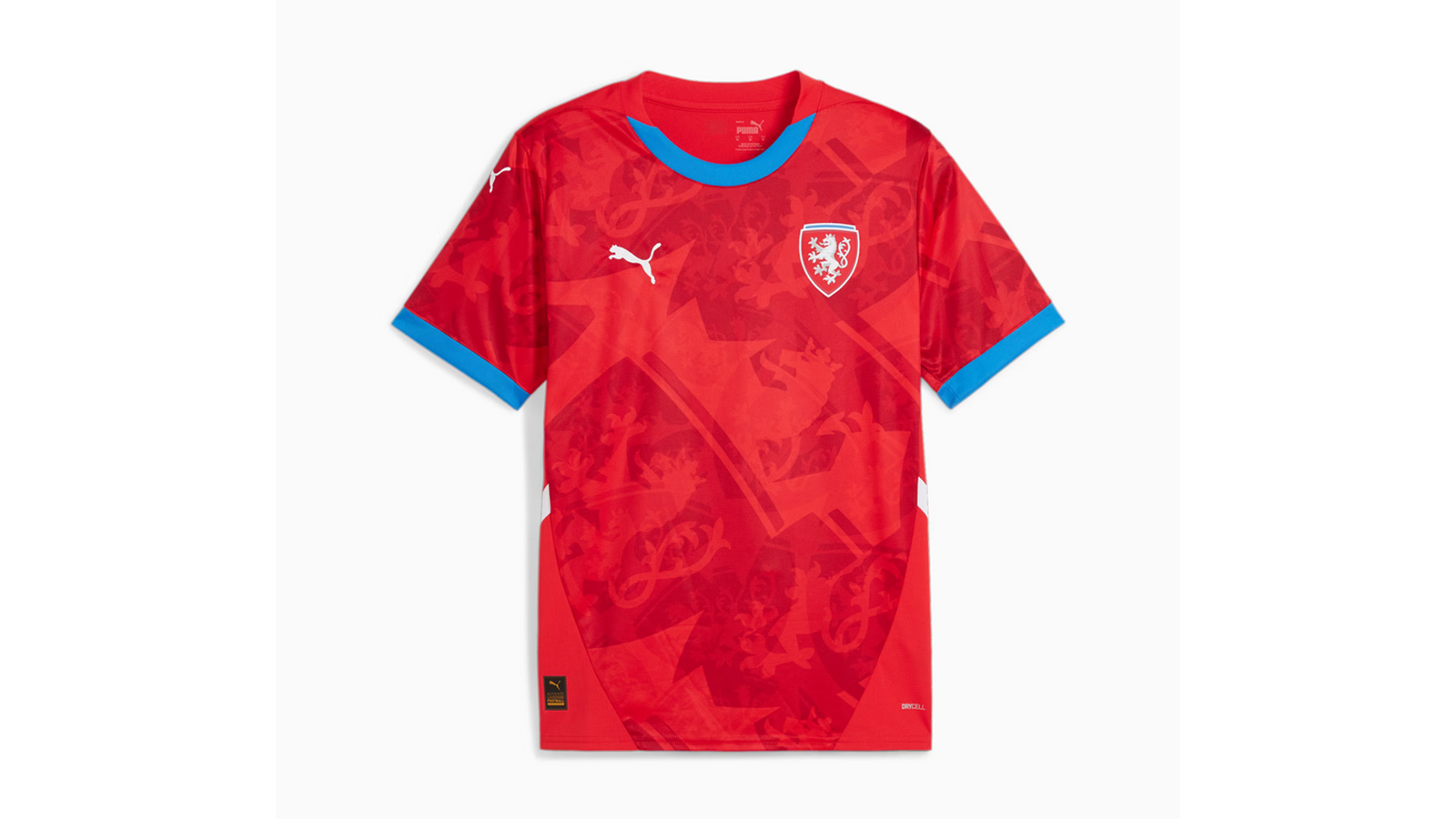 <strong>Gruppe F: Tschechien - Heimtrikot</strong><br>Eines von vielen roten Heimtrikots. Das rote Jersey mit blauen Rändern an den Ärmeln und am Hals, hat zudem noch das tschechische Wappen in einem helleren rot unterlegt.