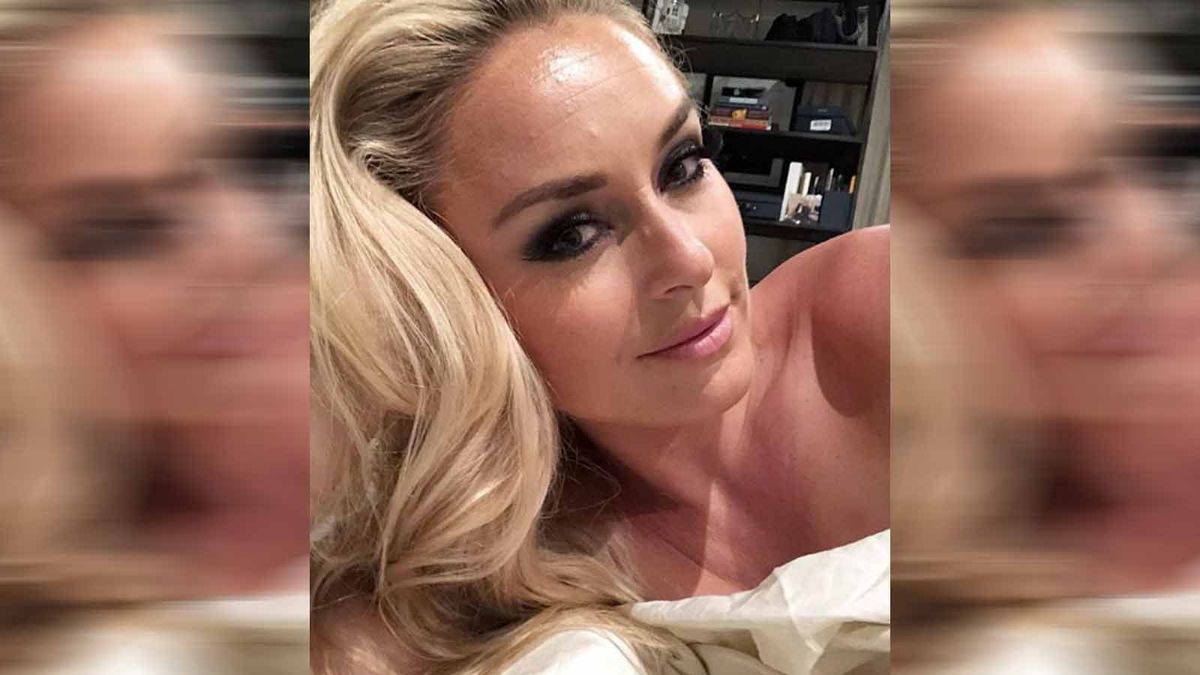 Lindsey Vonn bereit im Bett