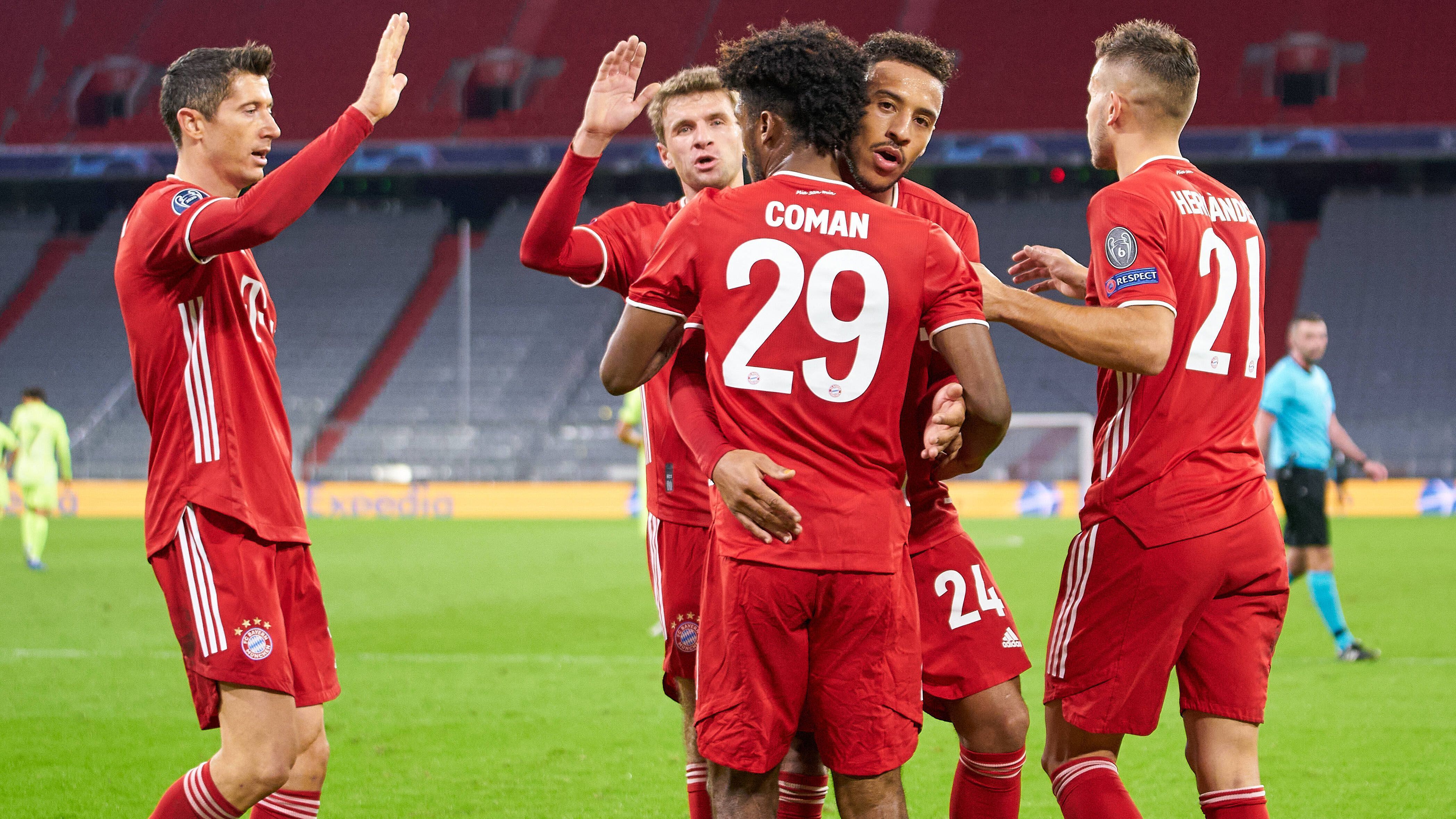 
                <strong>Bayern München (14 Spieler)</strong><br>
                &#x2022; Manuel Neuer, Niklas Süle, Joshua Kimmich, Leon Goretzka, Leroy Sane, Serge Gnabry, Jamal Musiala, Thomas Müller (alle Deutschland) - <br>&#x2022; Lucas Hernandez, Benjamin Pavard, Corentin Tolisso, Kingsley Coman (alle Frankreich) -<br>&#x2022; Robert Lewandowski (Polen) -<br>&#x2022; David Alaba (Österreich)<br>
              