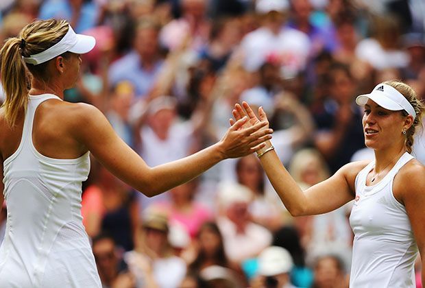 
                <strong>Wimbledon</strong><br>
                In der vierten Runde spielt Kerber gegen Maria Scharapowa eines der besten Matches auf der Tour 2014. Sie schlägt die Russin in drei atemberaubenden Sätzen. Im Viertelfinale ist dann aber wie schon in Paris gegen Eugenie Bouchard Schluss. 
              