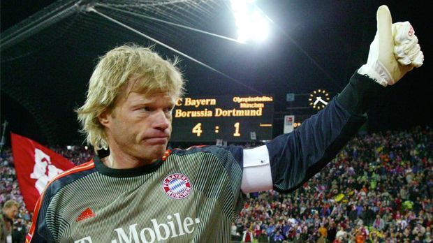 
                <strong>Oliver Kahn</strong><br>
                1. Platz: Oliver Kahn (46) war von 1993 bis 2006 deutscher Nationaltorwart. Wenn man seinen Namen hört, denkt man sofort an den FC Bayern München. Dabei wurde "der Titan" im beschaulichen Karlsruhe geboren und dort als Spieler aufgebaut. Dreimal wurde er in seiner Karriere zum Welttorhüter des Jahres gewählt und erhielt 2002 sogar als erster und bisher einziger Torhüter der Welt den Goldenen Ball für den besten Spieler der Weltmeisterschaft. Und für Tim Wiese ist Kahn der beste Torwart aller Zeiten.
              