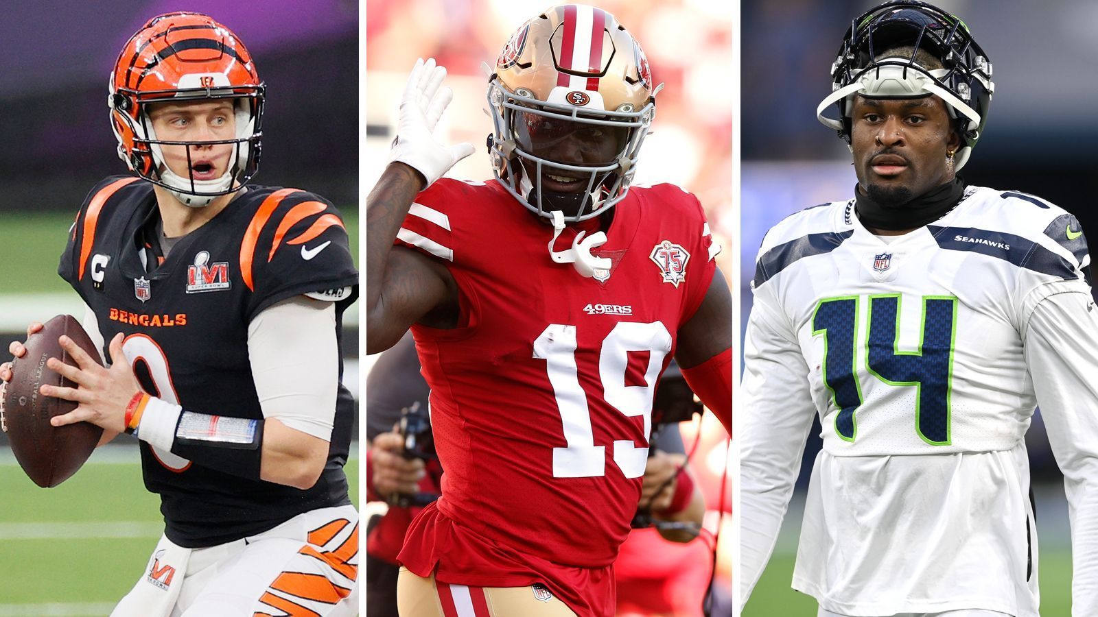 
                <strong>Burrow, Samuel, Metcalf und Co: Diese NFL-Topstars sind "unterbezahlt"</strong><br>
                In der NFL gibt es viele "dicke" Verträge, doch manche Top-Stars sind im Vergleich und krassen Gegensatz zu anderen relativ "unterbezahlt". ran zeigt euch die besten "Schnäppchen"-Spieler der NFL, die ihren Teams nachweislich einen großen Mehrwert bringen und doch etwas weniger verdienen als andere auf ihren Positionen. (Quelle: "CBS")
              