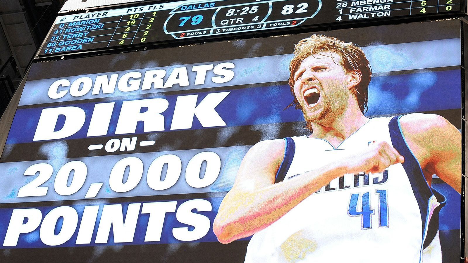 
                <strong>Dirk Nowitzki: Die Meilensteine seiner Karriere</strong><br>
                Die 20.000-Punkte-Marke knackt Nowitzki am13. Januar 2010 gegen die L.A. Lakers. Er ist der erste Europäer, dem das gelingt.
              