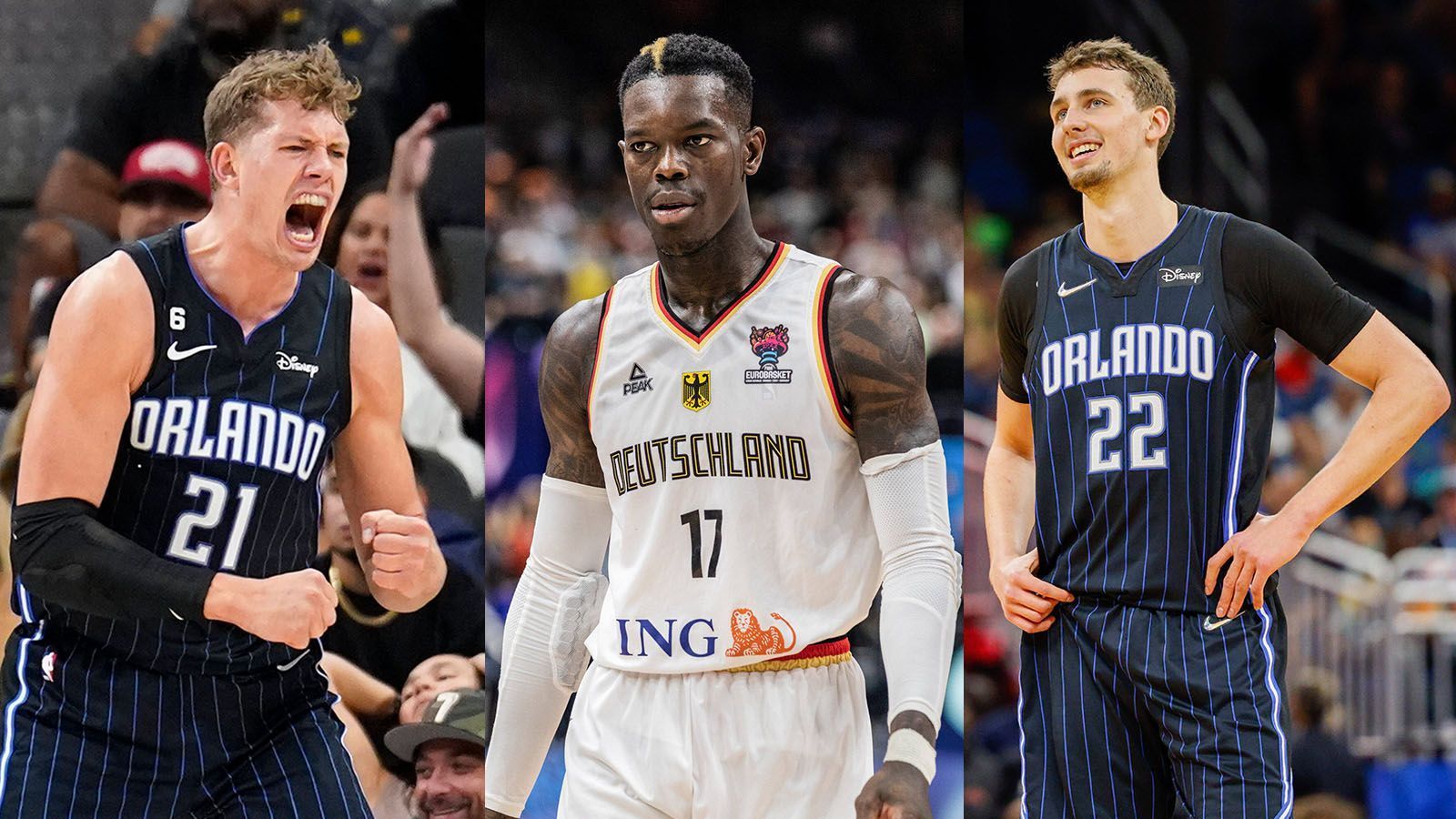 
                <strong>Die Situation der deutschen NBA-Stars vor dem Saisonstart</strong><br>
                Sechs Deutsche gehen 2022/23 in der NBA auf Titeljagd. Doch die Situationen von Franz Wagner, Dennis Schröder und Co. könnten unterschiedlicher nicht sein. Wer wird viel spielen? Wer wartet auf einen Trade? Und wer kann mit seinem Team vielleicht sogar um die Meisterschaft mitspielen. ran nimmt die Deutschen in der NBA unter die Lupe.
              