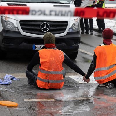 Protestaktion der Gruppe "Letzte Generation"