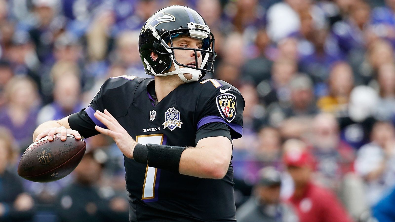 
                <strong>16. Duell: Ryan Mallett führt Ravens zum Sieg</strong><br>
                Drei Tage nach Weihnachten feiern die Ravens dann den zweiten Sieg über die Steelers. Quarterback Ryan Mallett (Bild), der vierte Starter auf der Position in dem Jahr, führt sie mit dem besten Spiel seiner Karriere zum knappen 20:17-Erfolg. Für die Ravens ist so die Saison etwas gerettet, während die Steelers in der Divisional Round ausscheiden. Harbaugh erhöht auf 9:7
              