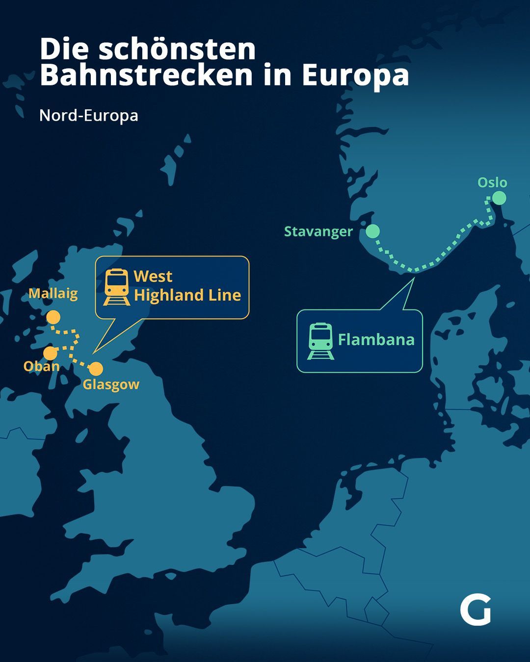 Die schönsten Bahnstrecken in Europa - Nord-Europa