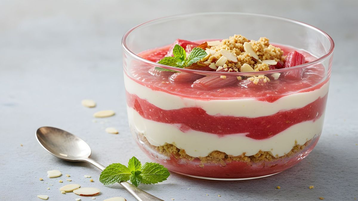 3-Gänge-Menü: Rhabarber-Schichtdessert