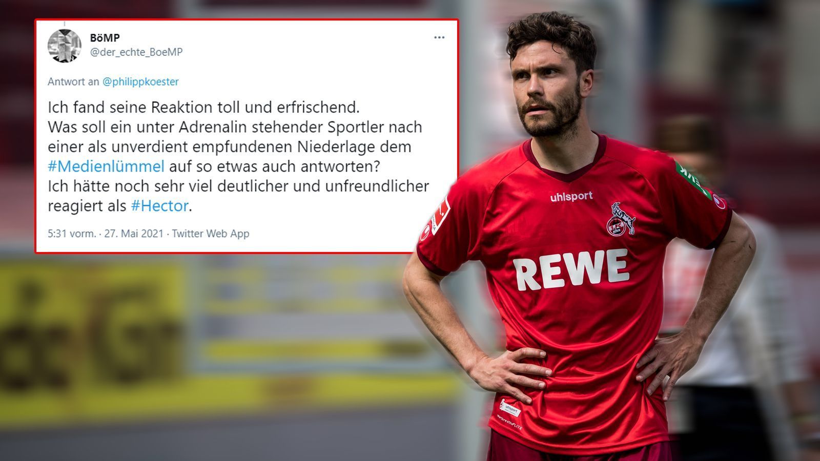 
                <strong>Erfrischendes Interview</strong><br>
                Während es andere User "erfrischend" finden, dass Spieler wie Hector auch mal deutlicher auf die Fragen reagieren und keine Standard-Antworten geben. 
              