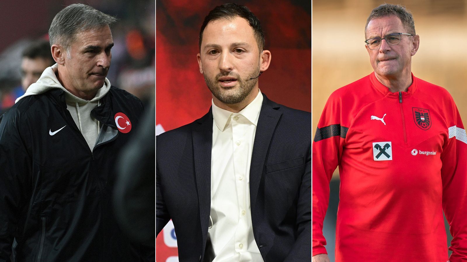 
                <strong>Deutsche Nationaltrainer im Ausland</strong><br>
                Domenico Tedesco (Mi.) ist neuer Nationaltrainer Belgiens. Er unterschrieb bei den "Roten Teufeln" einen Vertrag bis nach der EM-Endrunde 2024. ran zeigt, welche deutschen Coaches derzeit noch als Nationaltrainer im Ausland tätig sind. (Stand: 8. Februar 2023)
              