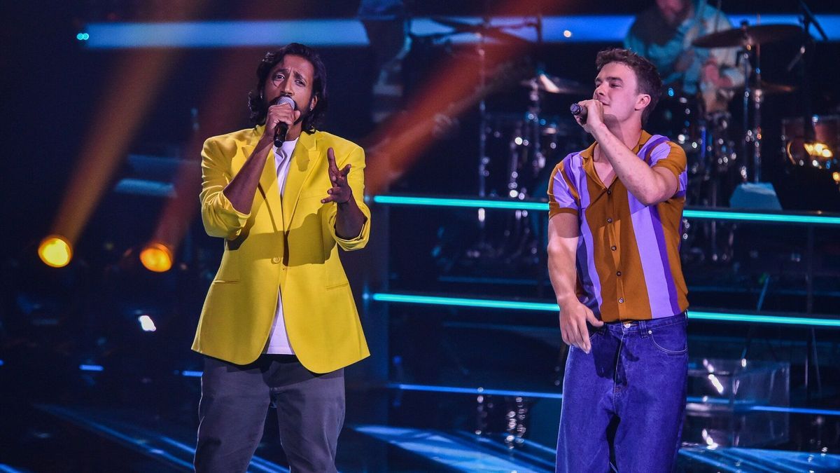 Vikrant Subramanian und Simon Schmerbeck singen im Battle bei "The Voice of Germany" 2023