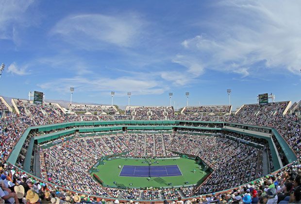
                <strong>"Tennis Garden"</strong><br>
                Das Hauptstadion in Indian Wells: Der "Tennis Garden" bei ausverkauften Haus
              