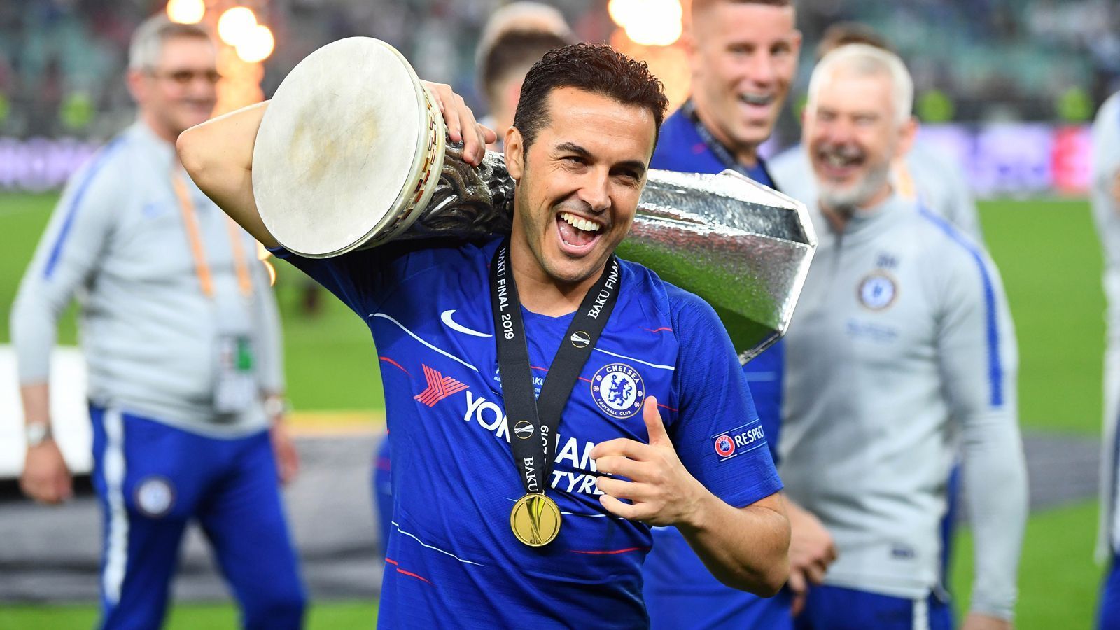 
                <strong>Pedro (FC Chelsea)</strong><br>
                Absolvierte Spiele im Wettbewerb 2018/19: 14
              