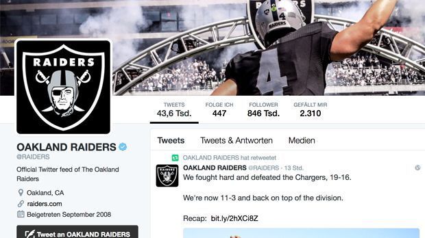 
                <strong>Twitter und Co.</strong><br>
                Und klar, auch Twitter, Instagram, Snapchat und Co. wurden erst nach 2002 gegründet. Auch dort verbreitete sich der Raiders-Erfolg zum ersten Mal.
              