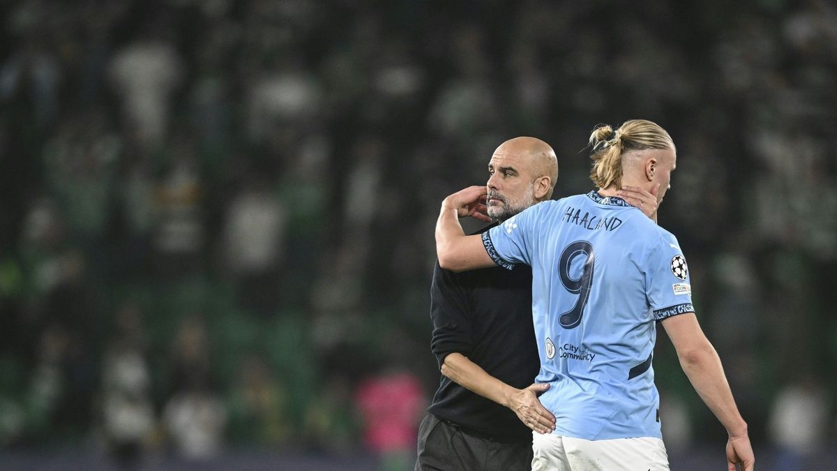 Guardiola und Haaland in der Krise