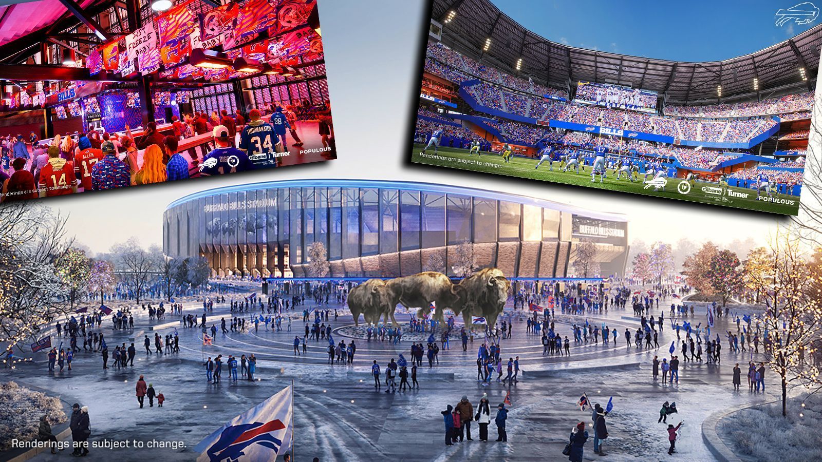 
                <strong>Neues Bills-Stadion: Ein modernes Hightech-Projekt</strong><br>
                Die Buffalo Bills bauen ein neues Stadion. Das Großprojekt soll 2026 fertiggestellt werden. Die Franchise veröffentlichte dazu neue "Konzept-Arts", die die verschiedenen Bereiche der Mega-Arena zeigen.
              