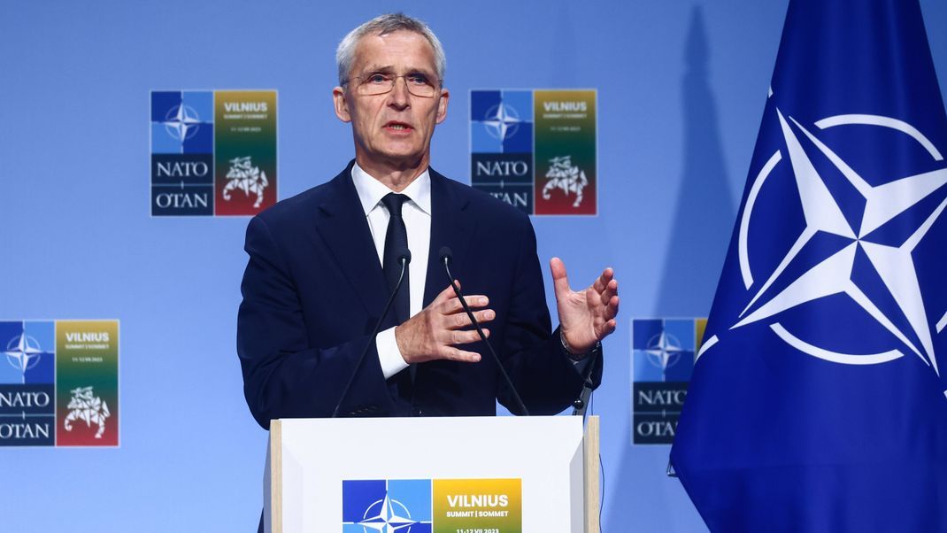 Jens Stoltenberg auf dem NATO-Gipfel in Vilnius im Juli 2023.