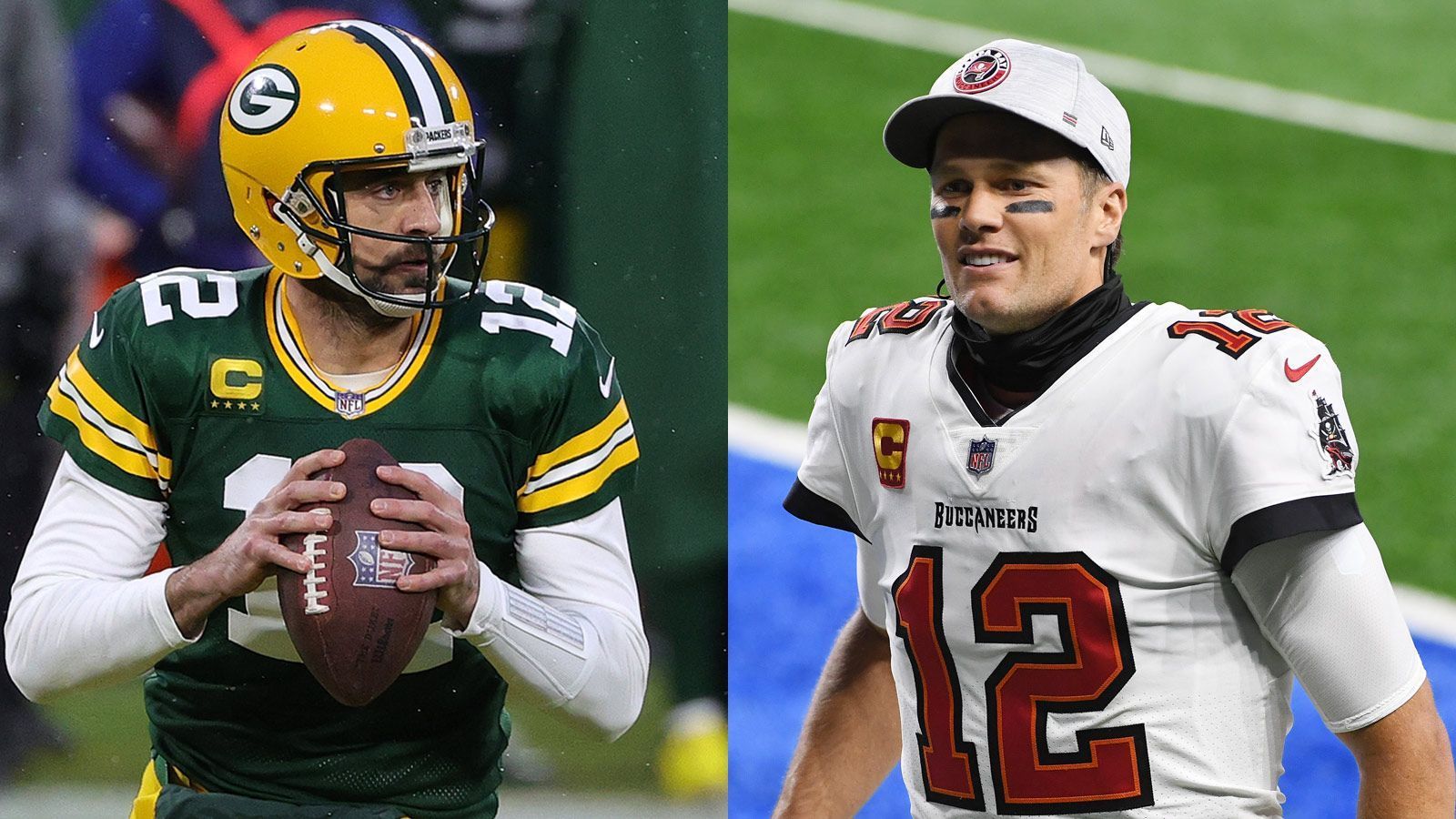 
                <strong>Buccaneers at Packers: Tom Brady vs. Aaron Rodgers</strong><br>
                Am Sonntag (ab 20:45 live auf ProSieben und ran.de) treffen die beiden Quarterback-Legenden zum ersten Mal in den Playoffs aufeinander. Obwohl sich Brady (re.) und Rodgers im gehobenen Alter für NFL-Spielmacher befinden, bestechen beide noch immer mit fantastischen Leistungen und führten ihre Teams so in das NFC-Championship-Game. Die beiden Verteidigungsreihen zählen nicht unbedingt zur absoluten NFL-Elite, sodass die Passgeber und ihre Offensiven im Mittelpunkt stehen werden. Kommt es zu einem Shootout, könnte ein einziger Fehler der beiden Quarterbacks über Sieg oder Niederlage entscheiden.
              