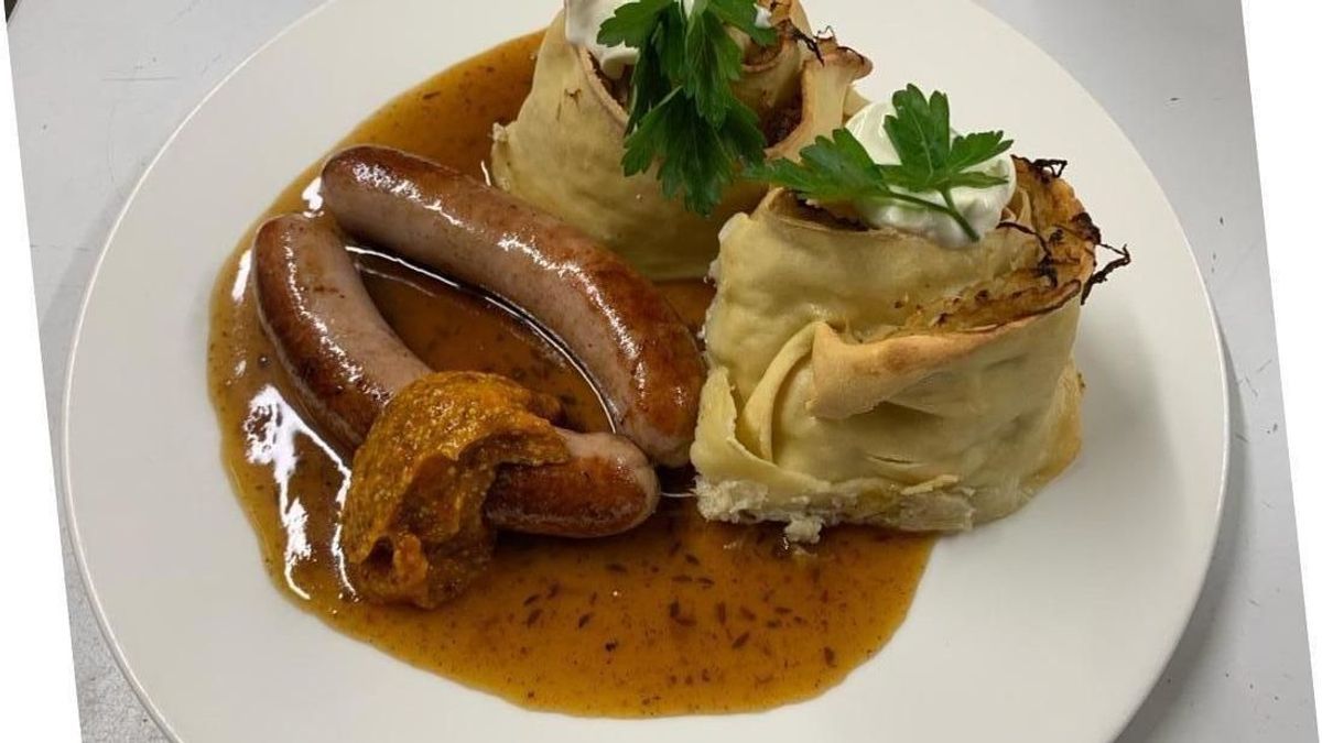 Fränkische Bratwurst mit Kürbissenf