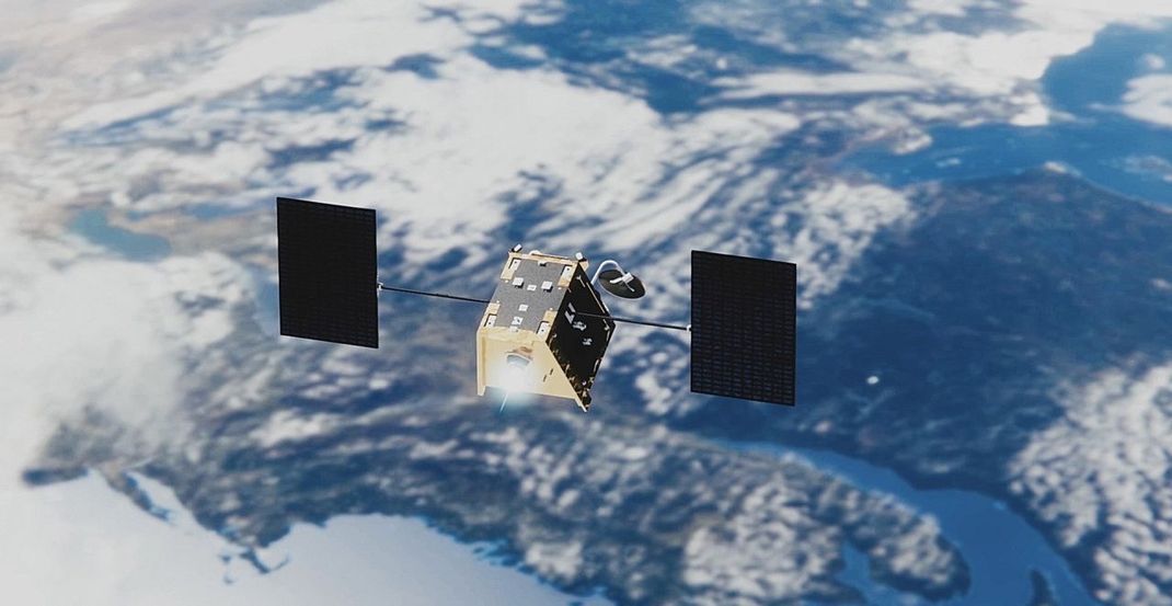 Die Internet-Satelliten von OneWeb (hier im Bild) und SpaceX verfügen über einen Antrieb. Damit korrigieren sie ihre Flugbahn und am Ende der Betriebsdauer steuert er den Satelliten in die Atmosphäre, um ihn dort verglühen zu lassen - falls alles nach Plan geht.