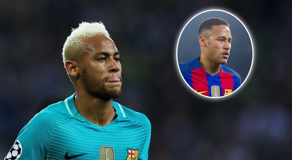 
                <strong>Neymar (FC Barcelona)</strong><br>
                Kaum hatte Lionel Messi seine Haare blond gefärbt, musste selbstverständlich auch Teamkollege Neymar nachziehen. Was wohl Luis Suarez, dritter Mann in Barcelonas Dreier-Angriff, vom Partnerlook seiner Nebenleute dachte? Mittlerweile sind jedenfalls alle Barca-Stürmer wieder in natura auf Tore-Jagd.
              