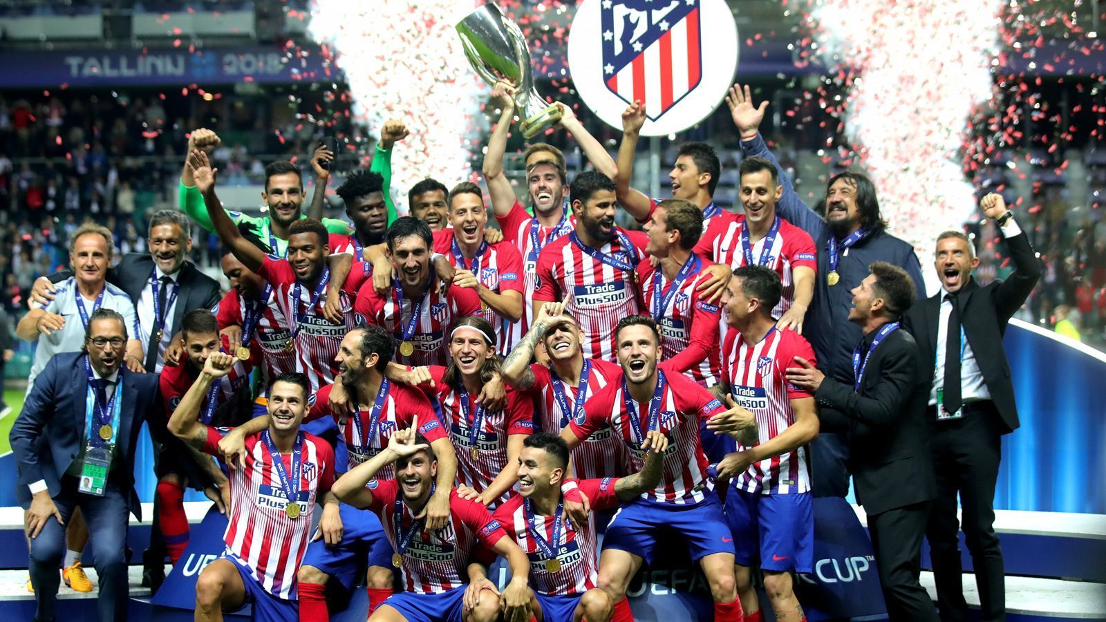 
                <strong>Real vs. Atletico: Der UEFA Supercup in Bildern</strong><br>
                Der erste Titel der Saison, dann noch im Stadtduell gegen Erzrivale Real: Der Jubel bei Atletico ist natürlich groß.
              