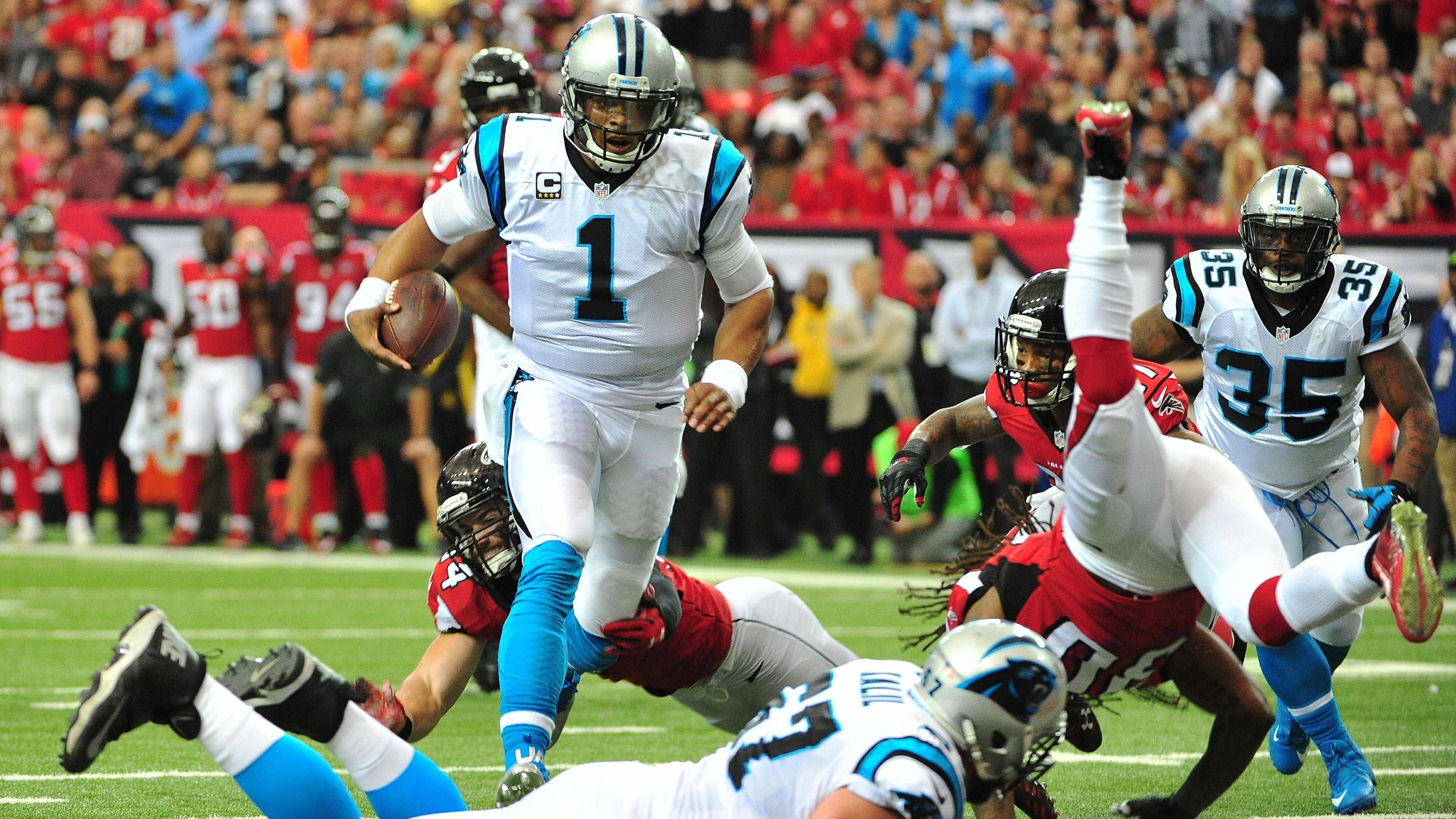 Team: Carolina Panthers<br>Letzter All-Pro-Quarterback: Cam Newton<br>Jahr: 2015